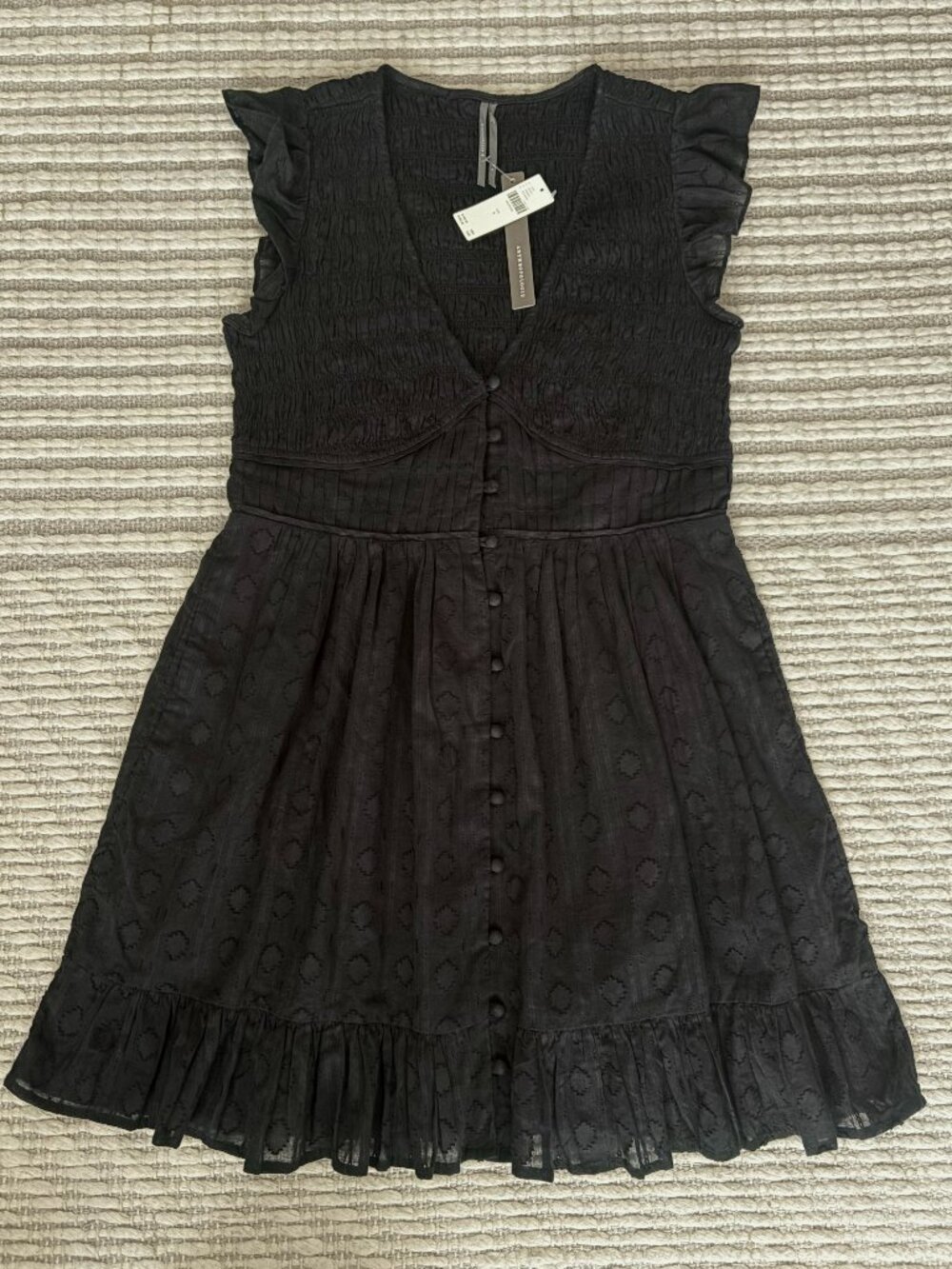 NWT Anthropologie Black Peregrine Mini Dress Size S